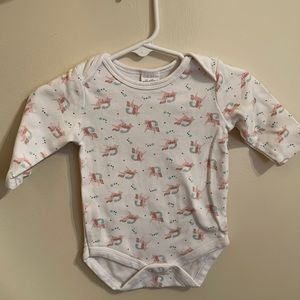 6M onesie w/ pink unicorns, stars, rainbows
